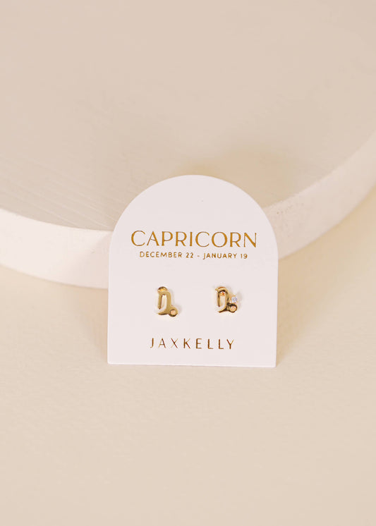 Zodiac Gold Earrings - Capricorn