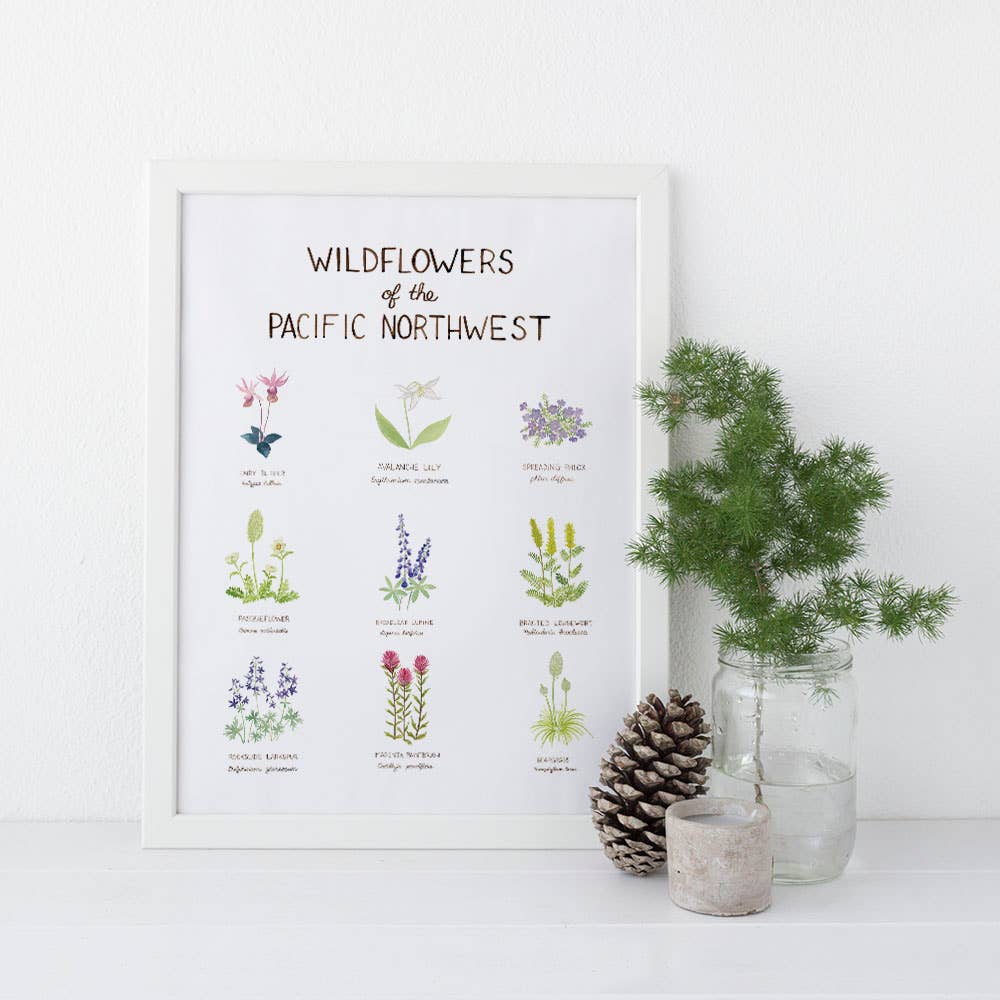 Pacific Northwest Wildflowers - 11” x 14” Floral Art Print