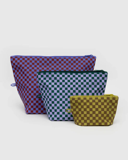 Go Pouch Set: Jewel Checks -Baggu