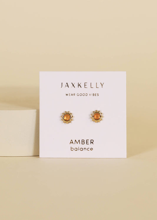 Sun Stud - Amber - Earrings