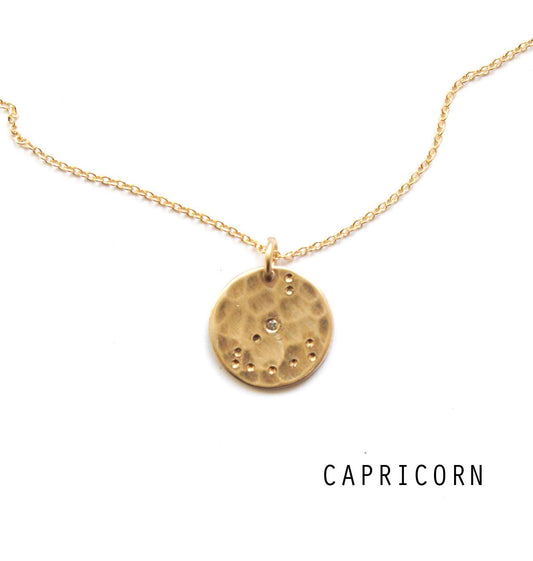 Capricorn Zodiac Necklace.