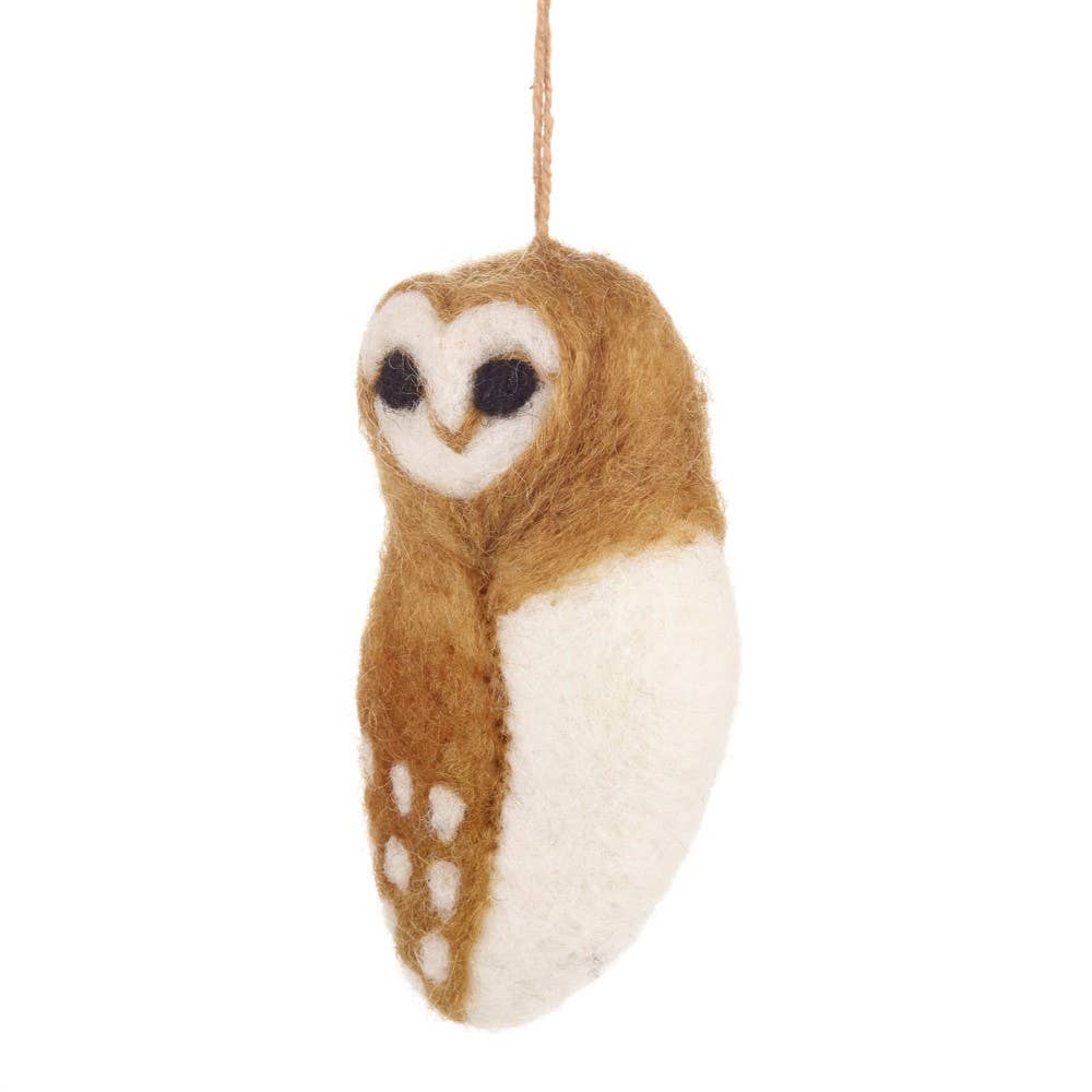 Tyto Alba Hanging Fair Trade Hanging Owl Decoration